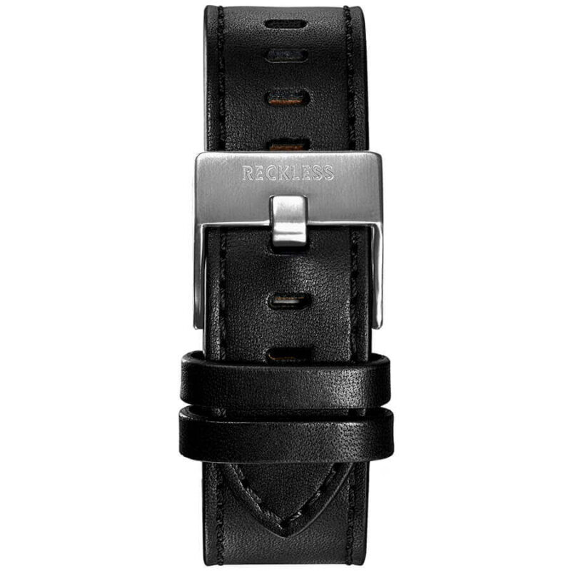 Pulseira Preta de Couro 22mm